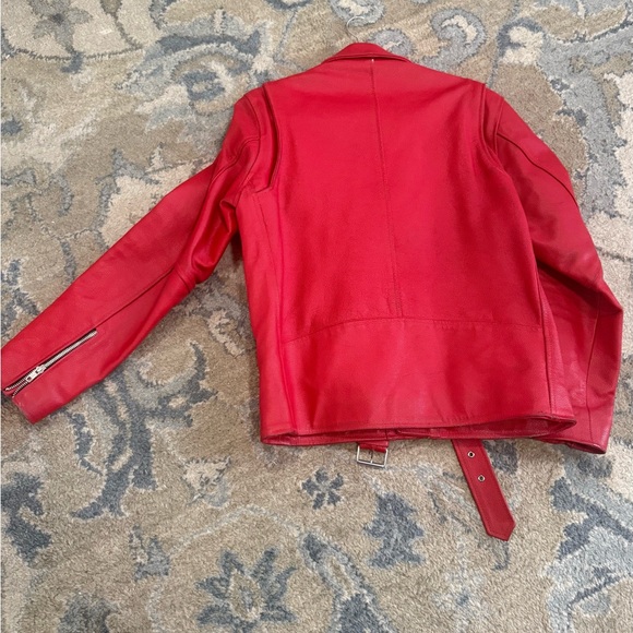 Vibrant Red Leather Jacket - Picture 2 of 3
